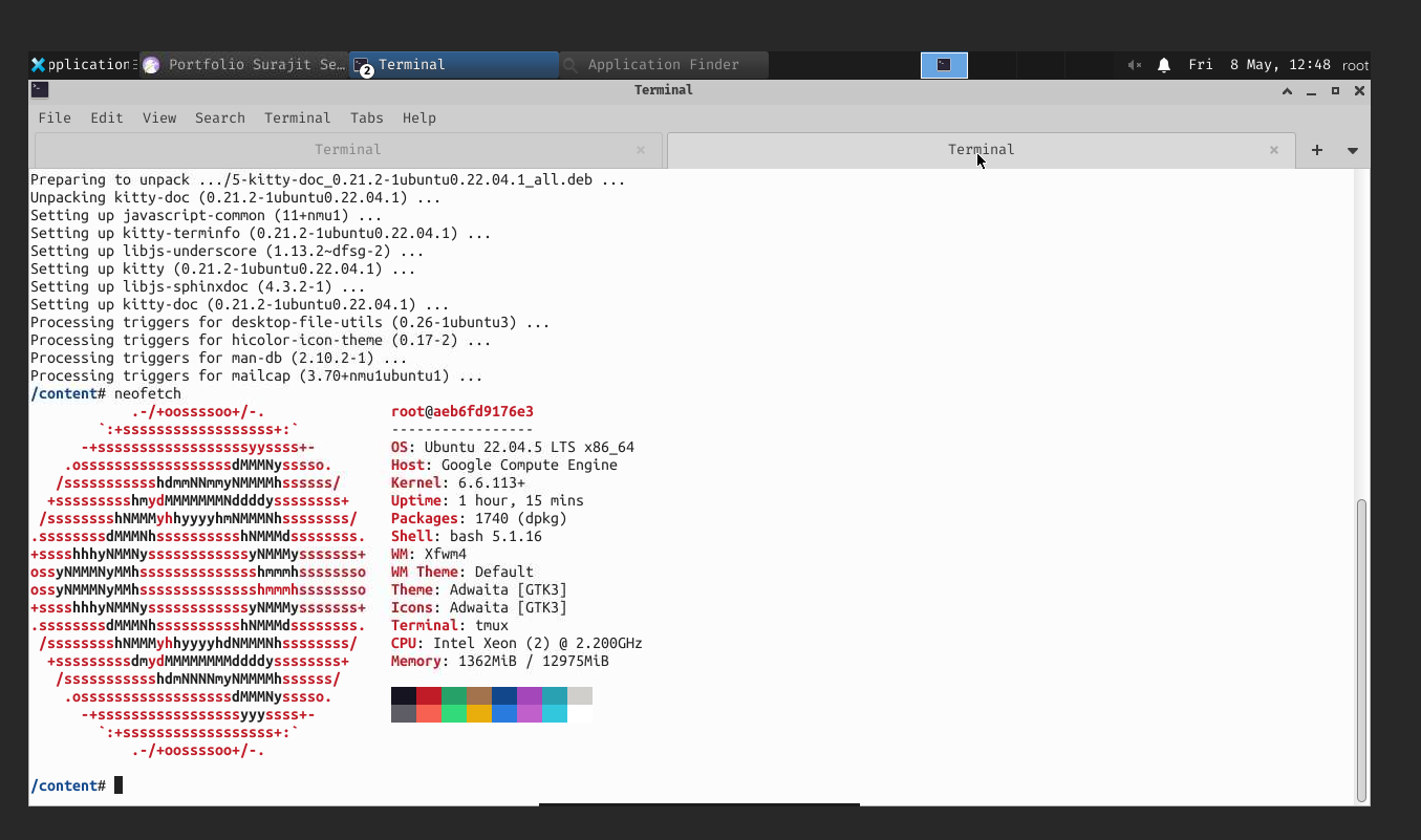 Colab desktop running in the browser